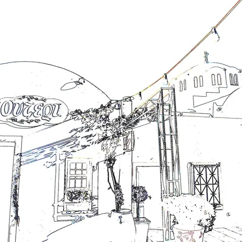 A drawing of the Ouzeri, 2011