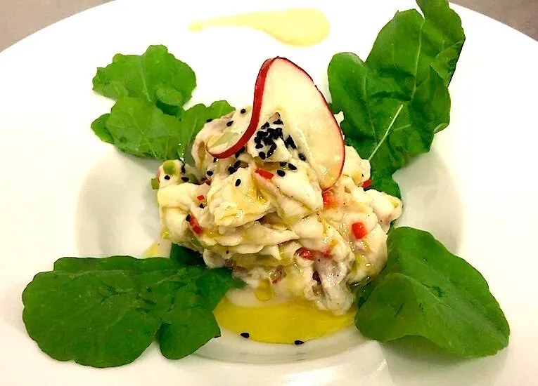 Sea bass ceviche, one of the chef’s signature dishes