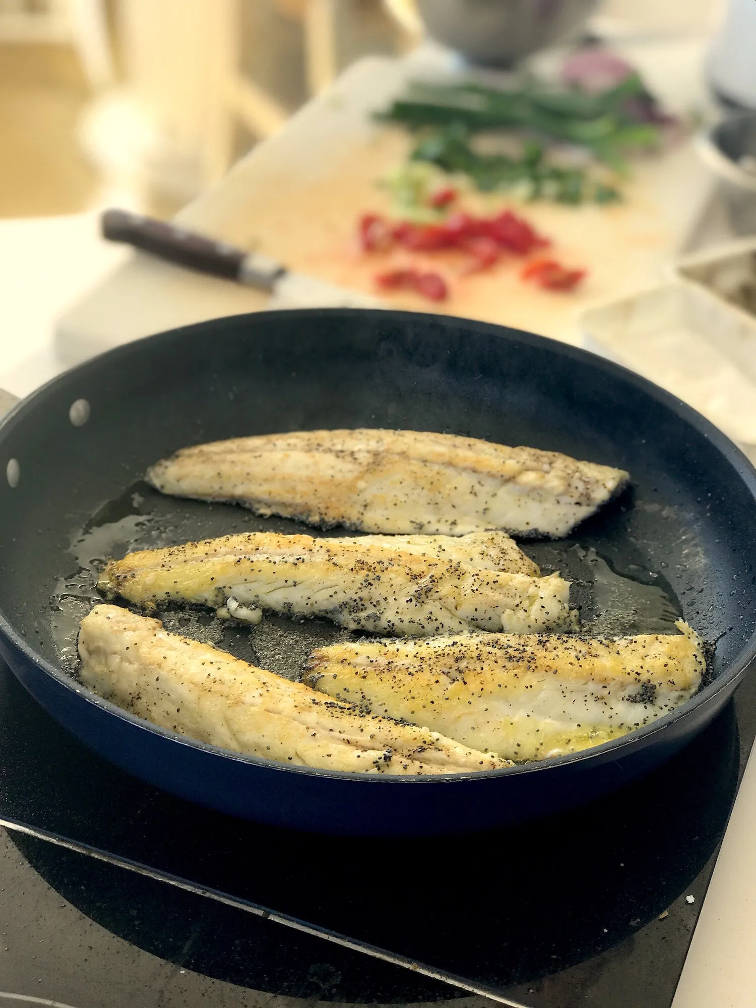 Fish fillets in the pan