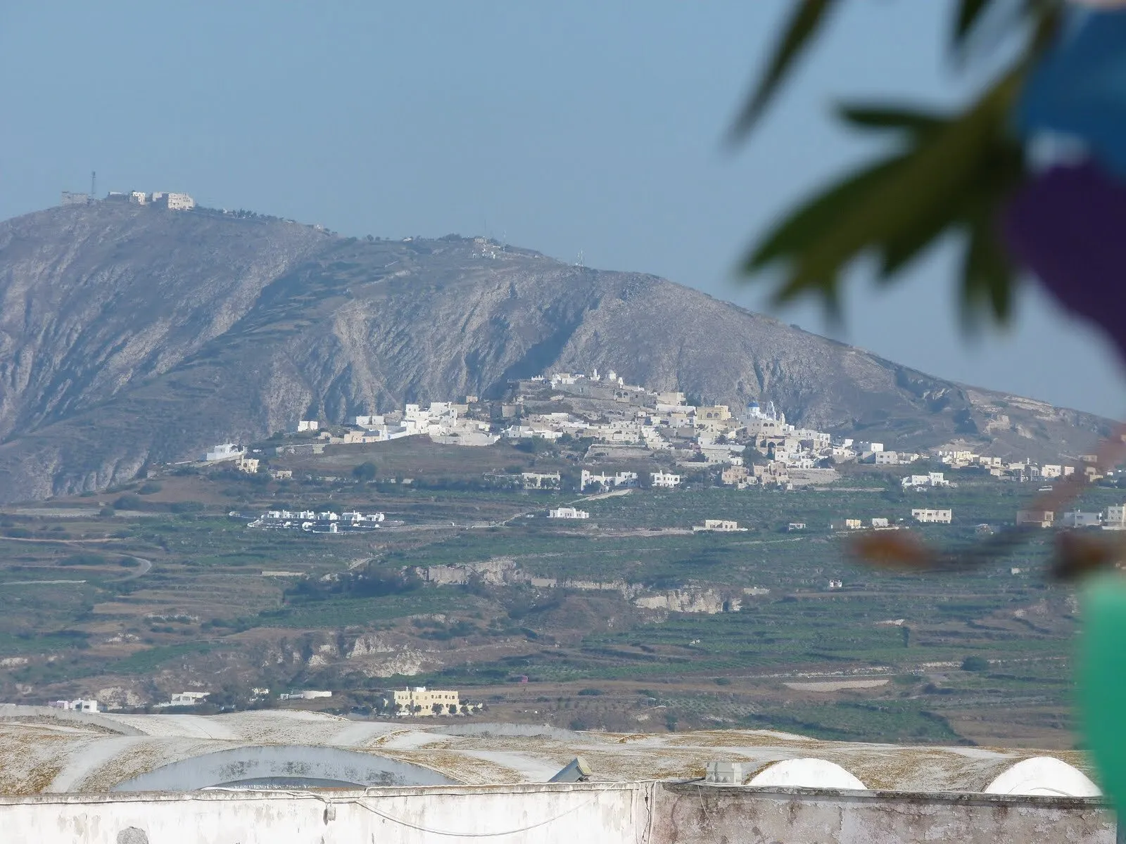 The view from the taverna towards Pyrgos village